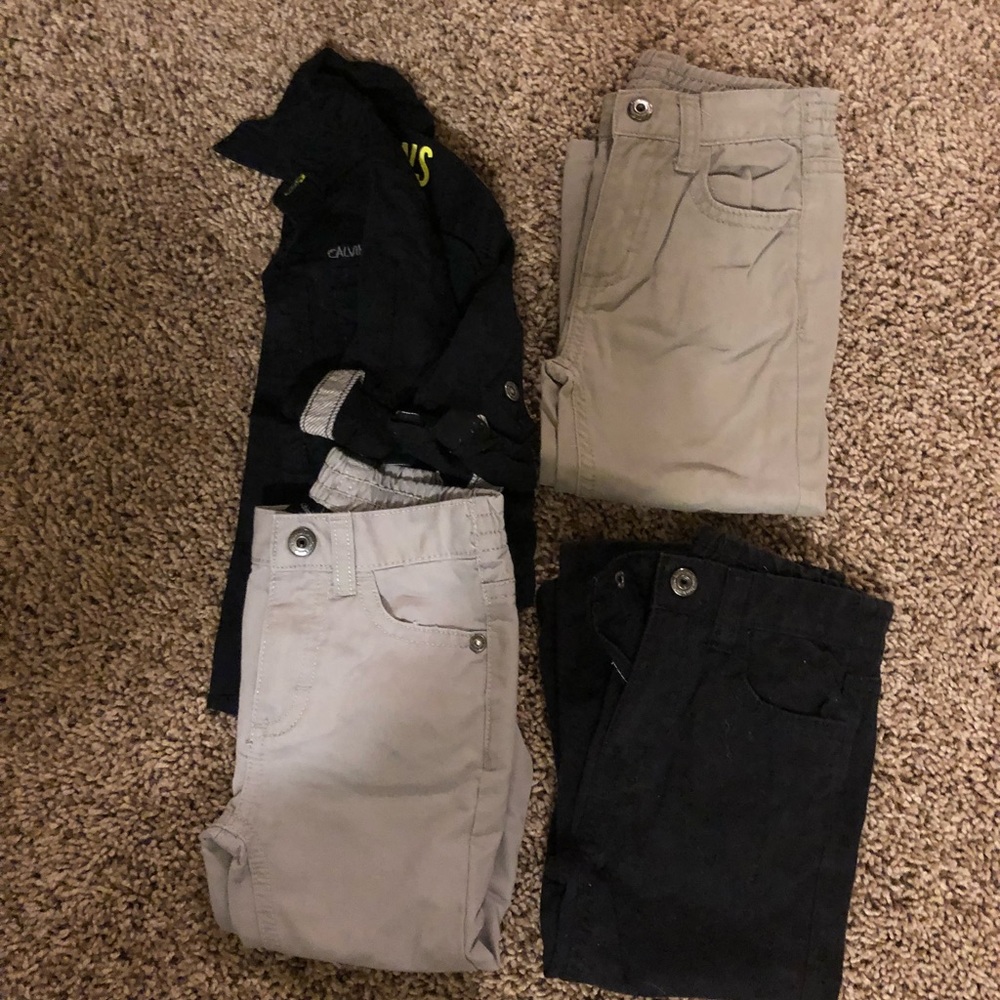 3 little boys pants and one shirt